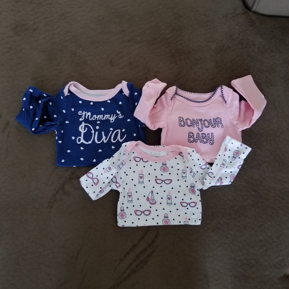 Girly 3 Pack of Onesies